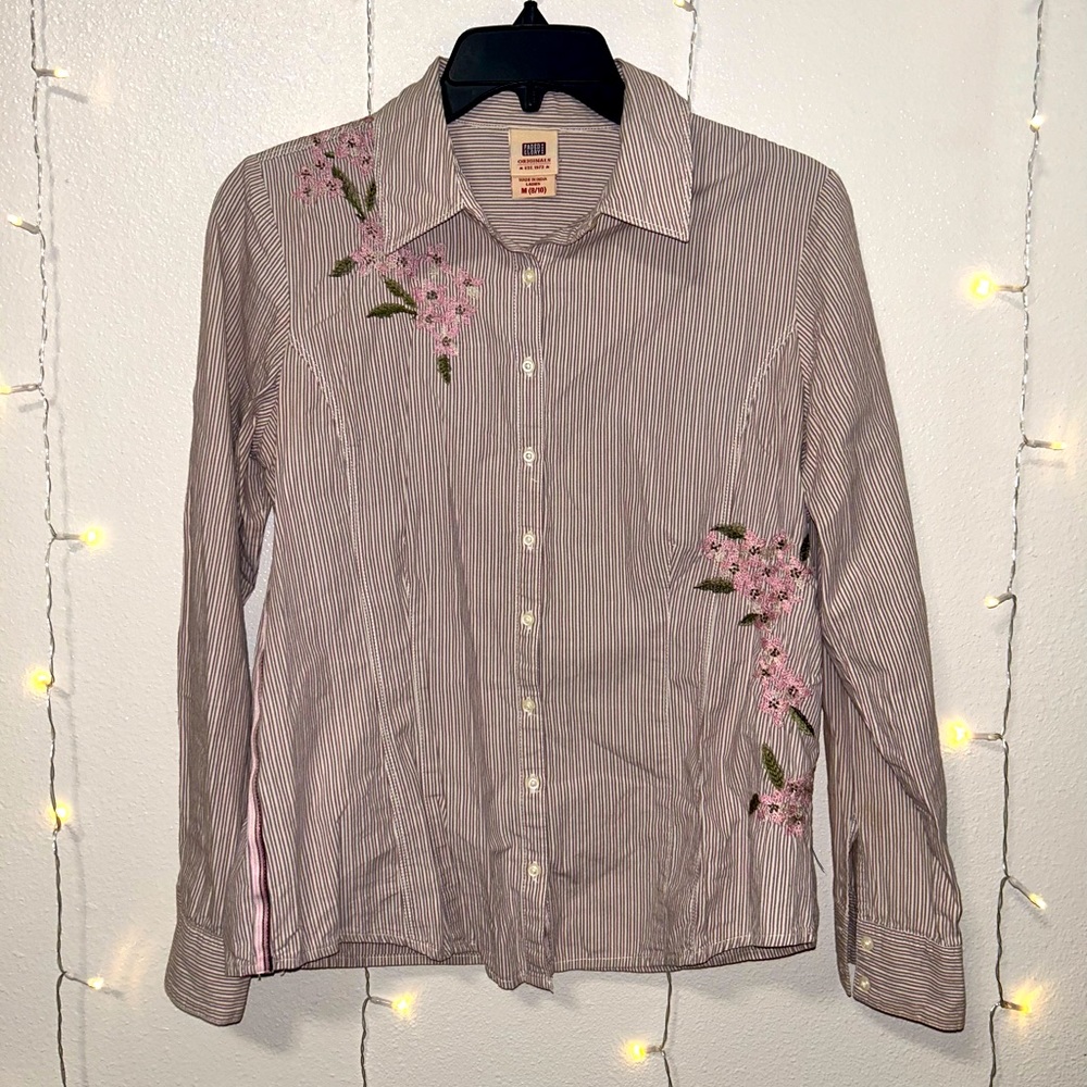 Faded Glory Long Sleeve Button Up Collared Shirt - image 1